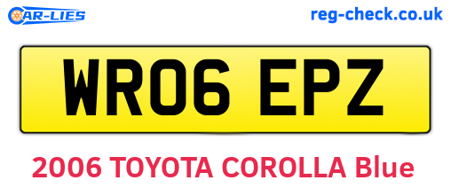 WR06EPZ are the vehicle registration plates.