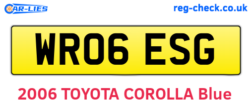 WR06ESG are the vehicle registration plates.