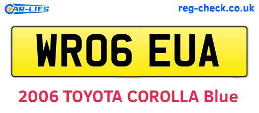 WR06EUA are the vehicle registration plates.