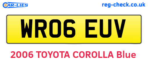 WR06EUV are the vehicle registration plates.