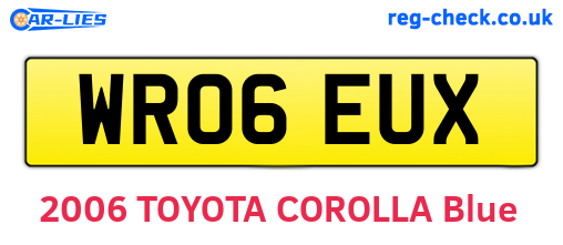 WR06EUX are the vehicle registration plates.