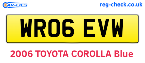 WR06EVW are the vehicle registration plates.