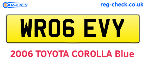 WR06EVY are the vehicle registration plates.