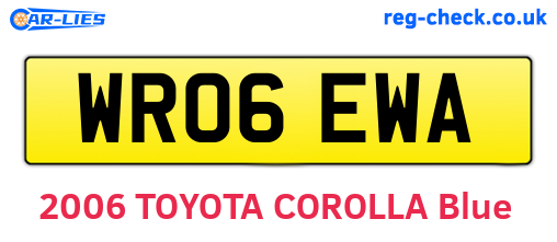 WR06EWA are the vehicle registration plates.