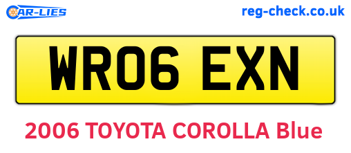 WR06EXN are the vehicle registration plates.