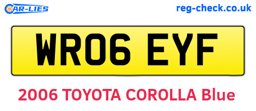 WR06EYF are the vehicle registration plates.