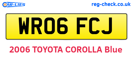 WR06FCJ are the vehicle registration plates.