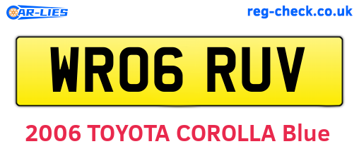 WR06RUV are the vehicle registration plates.
