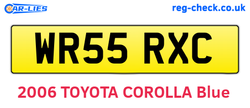 WR55RXC are the vehicle registration plates.