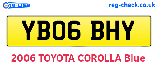 YB06BHY are the vehicle registration plates.