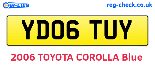 YD06TUY are the vehicle registration plates.