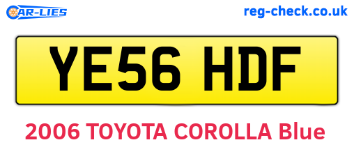 YE56HDF are the vehicle registration plates.