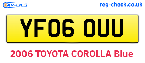 YF06OUU are the vehicle registration plates.