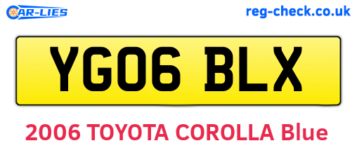 YG06BLX are the vehicle registration plates.