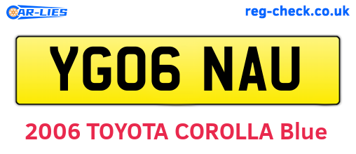 YG06NAU are the vehicle registration plates.