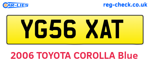 YG56XAT are the vehicle registration plates.