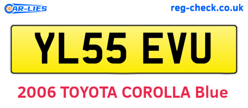 YL55EVU are the vehicle registration plates.
