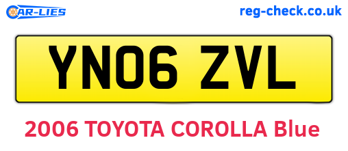 YN06ZVL are the vehicle registration plates.