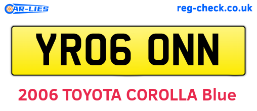 YR06ONN are the vehicle registration plates.
