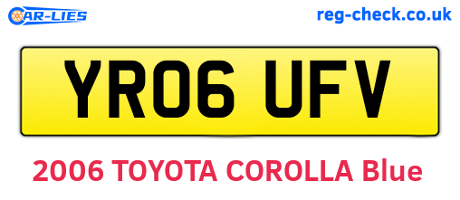 YR06UFV are the vehicle registration plates.