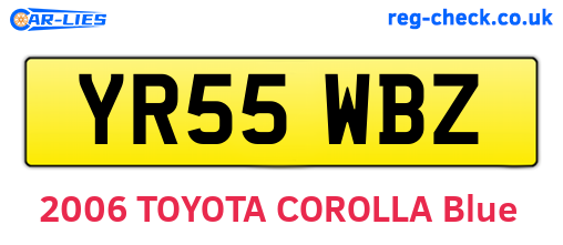 YR55WBZ are the vehicle registration plates.