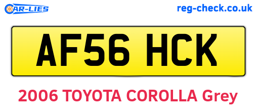 AF56HCK are the vehicle registration plates.