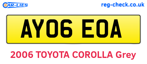 AY06EOA are the vehicle registration plates.