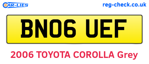 BN06UEF are the vehicle registration plates.