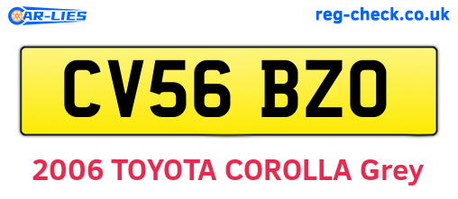 CV56BZO are the vehicle registration plates.