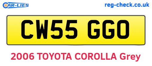 CW55GGO are the vehicle registration plates.