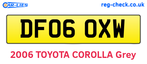 DF06OXW are the vehicle registration plates.