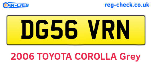 DG56VRN are the vehicle registration plates.