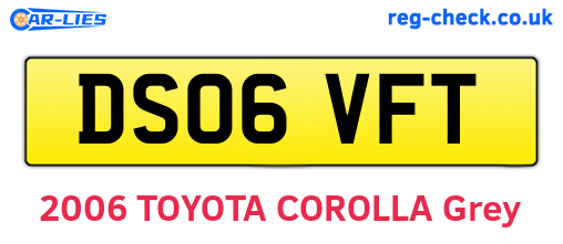 DS06VFT are the vehicle registration plates.