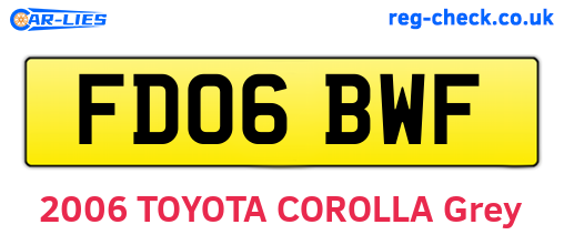 FD06BWF are the vehicle registration plates.
