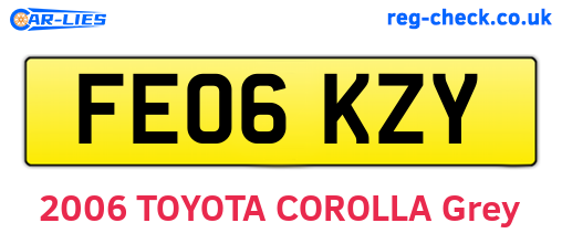 FE06KZY are the vehicle registration plates.