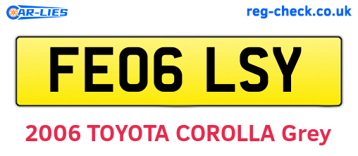 FE06LSY are the vehicle registration plates.