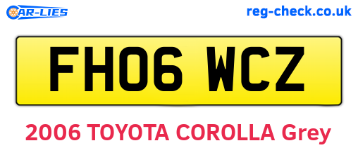 FH06WCZ are the vehicle registration plates.