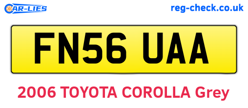 FN56UAA are the vehicle registration plates.