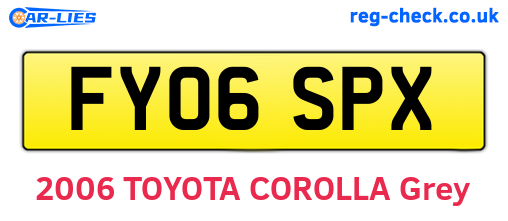 FY06SPX are the vehicle registration plates.
