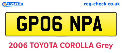 GP06NPA are the vehicle registration plates.