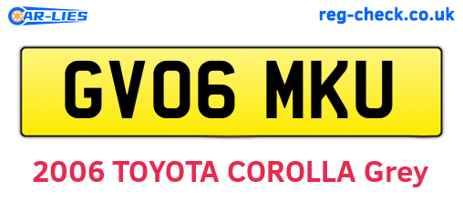 GV06MKU are the vehicle registration plates.