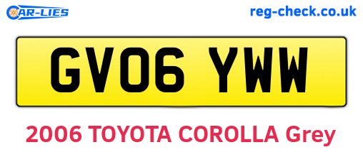 GV06YWW are the vehicle registration plates.
