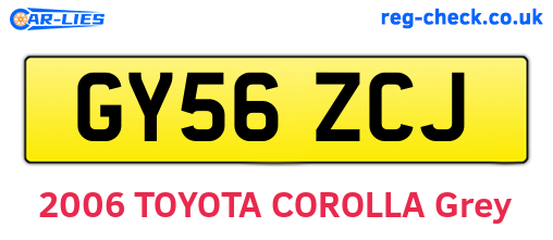 GY56ZCJ are the vehicle registration plates.