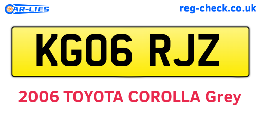 KG06RJZ are the vehicle registration plates.