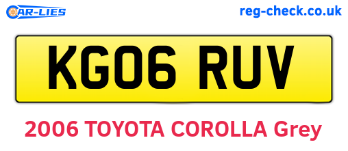 KG06RUV are the vehicle registration plates.