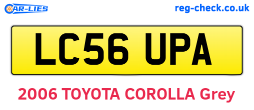 LC56UPA are the vehicle registration plates.