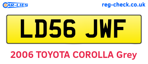LD56JWF are the vehicle registration plates.