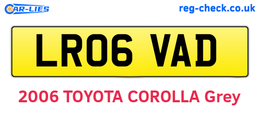 LR06VAD are the vehicle registration plates.