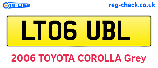 LT06UBL are the vehicle registration plates.