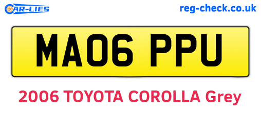 MA06PPU are the vehicle registration plates.